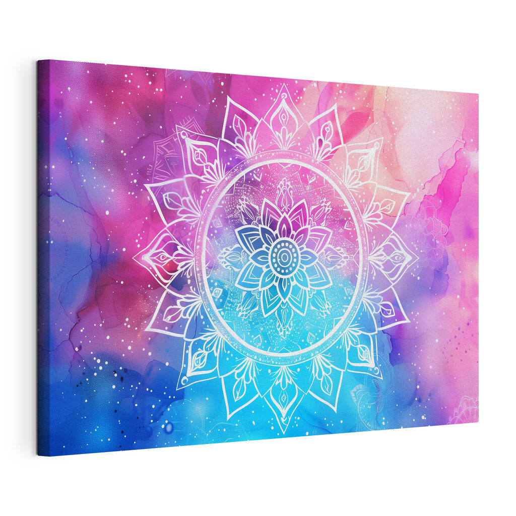 Mandala im Sternennebel, gespannte Leinwand mit umlaufender Kante