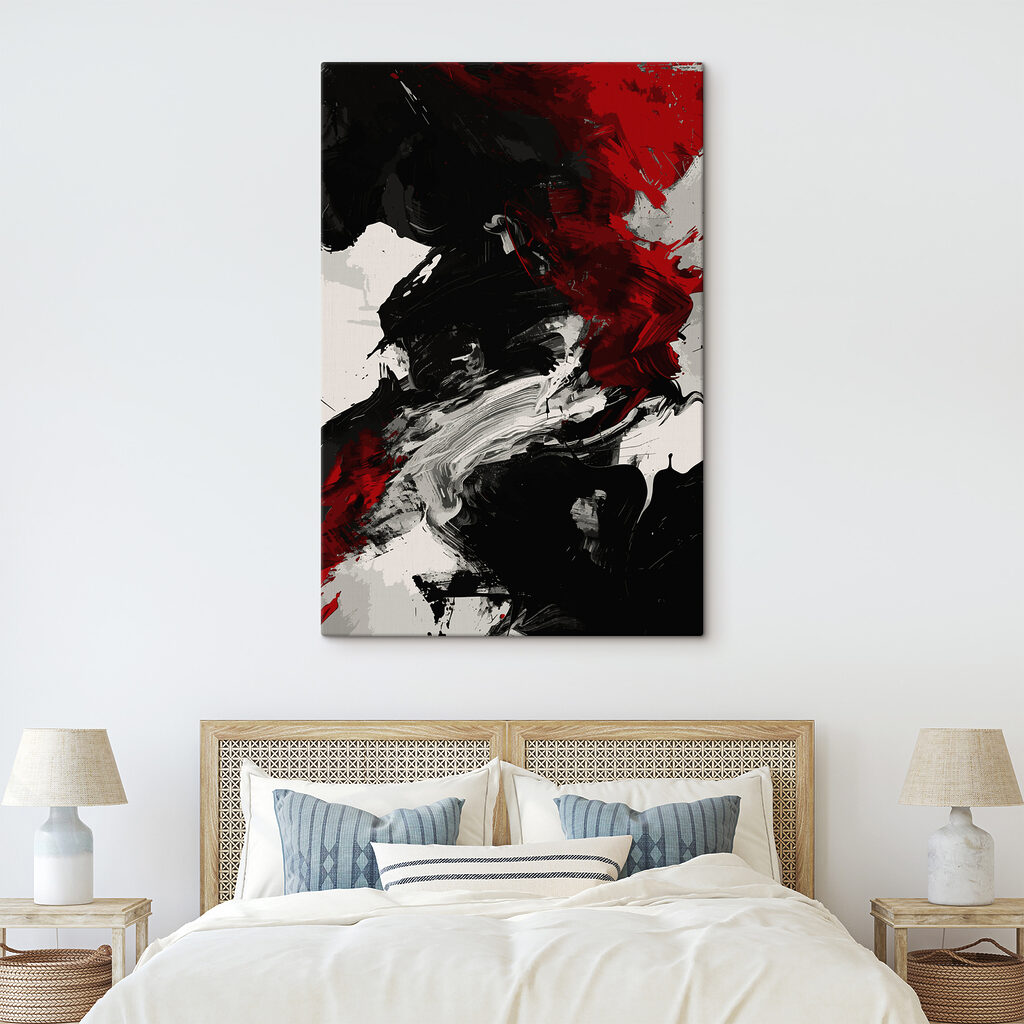 Schwarz-rote Pinselstriche — Interieur 2