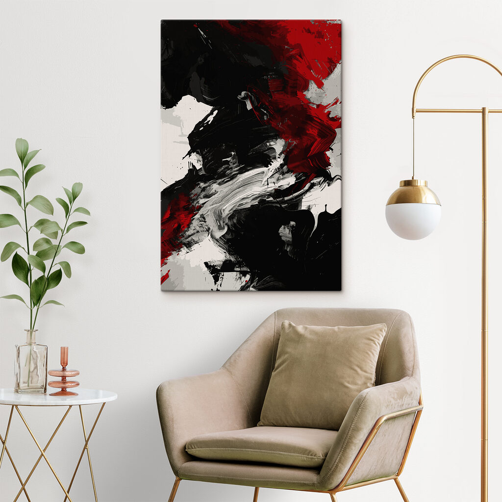 Schwarz-rote Pinselstriche — Interieur 1