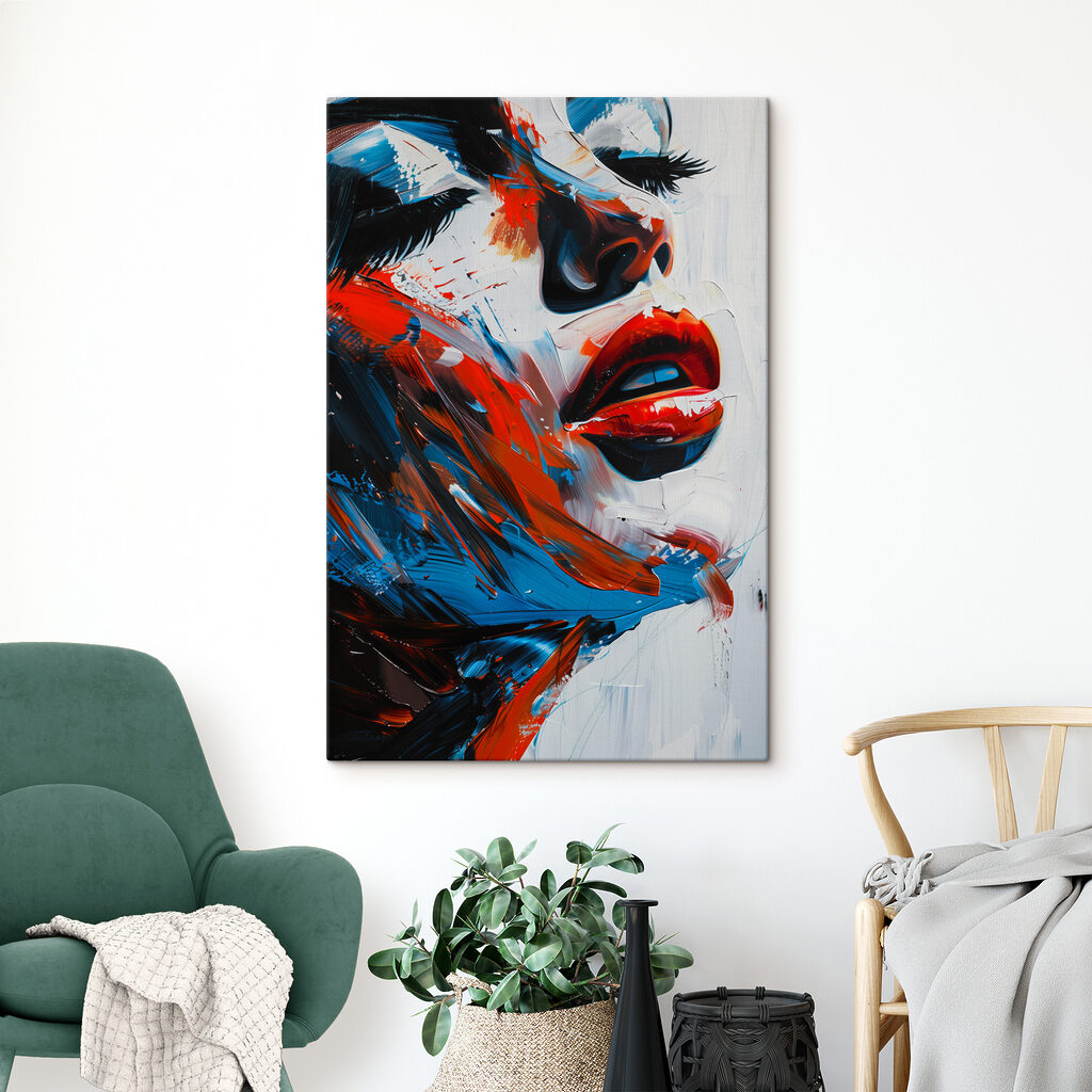 Gesicht zwischen Farbstrichen — Interieur 1