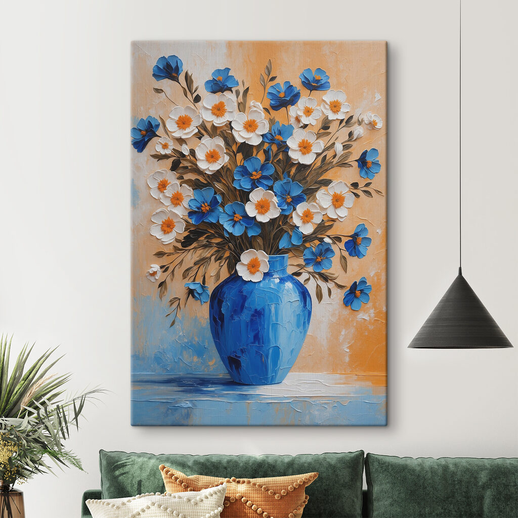Blumen in blauer Vase — Interieur 1