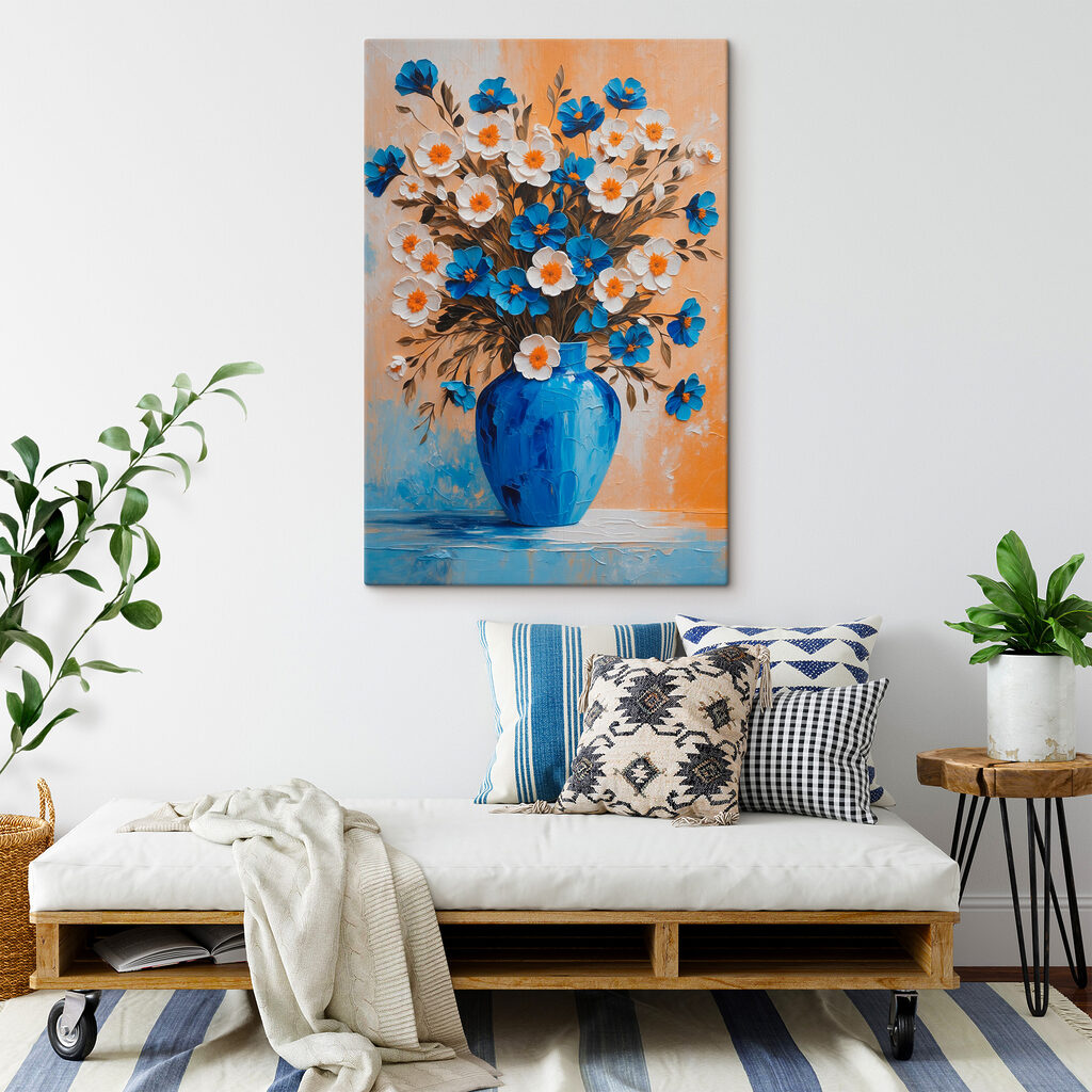 Blumen in blauer Vase — Interieur 2