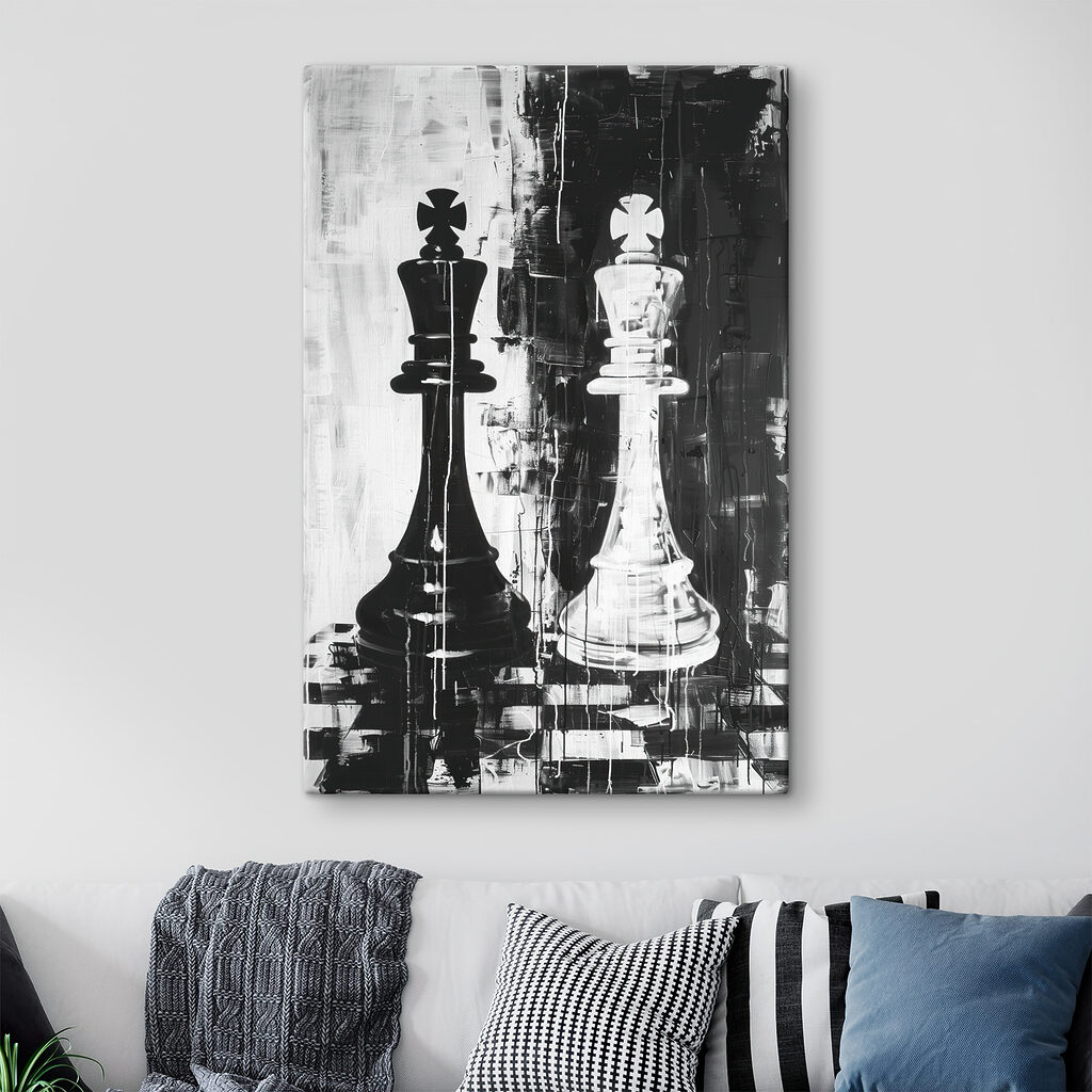 Zwei Könige im Duell in einem Interieur