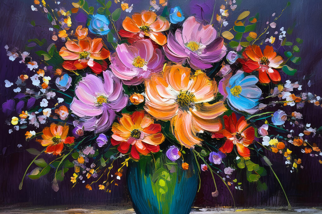 Bunter Blumenstrauß — ganzes Design