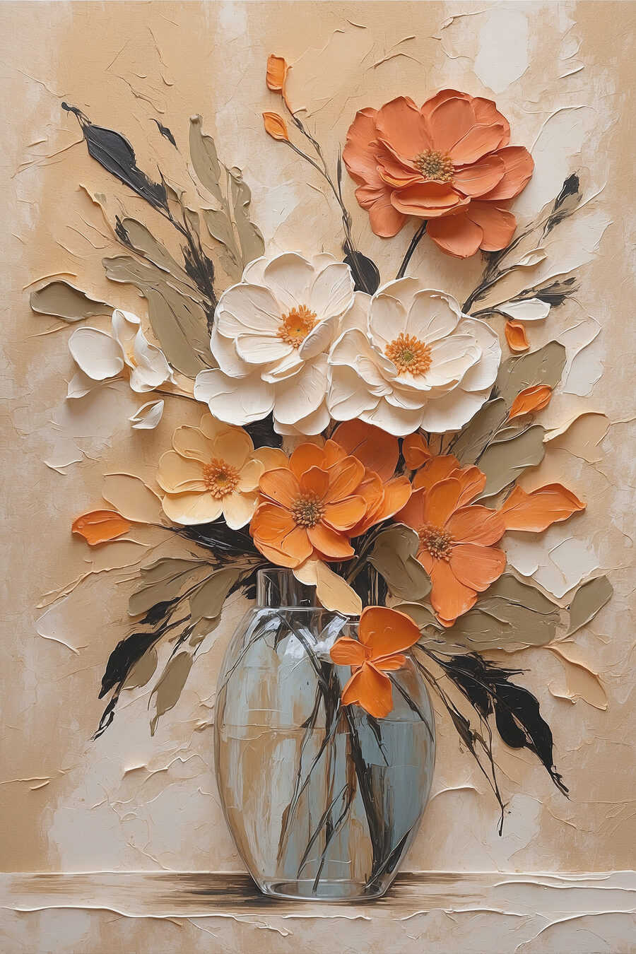 Blumen in heller Vase — ganzes Design
