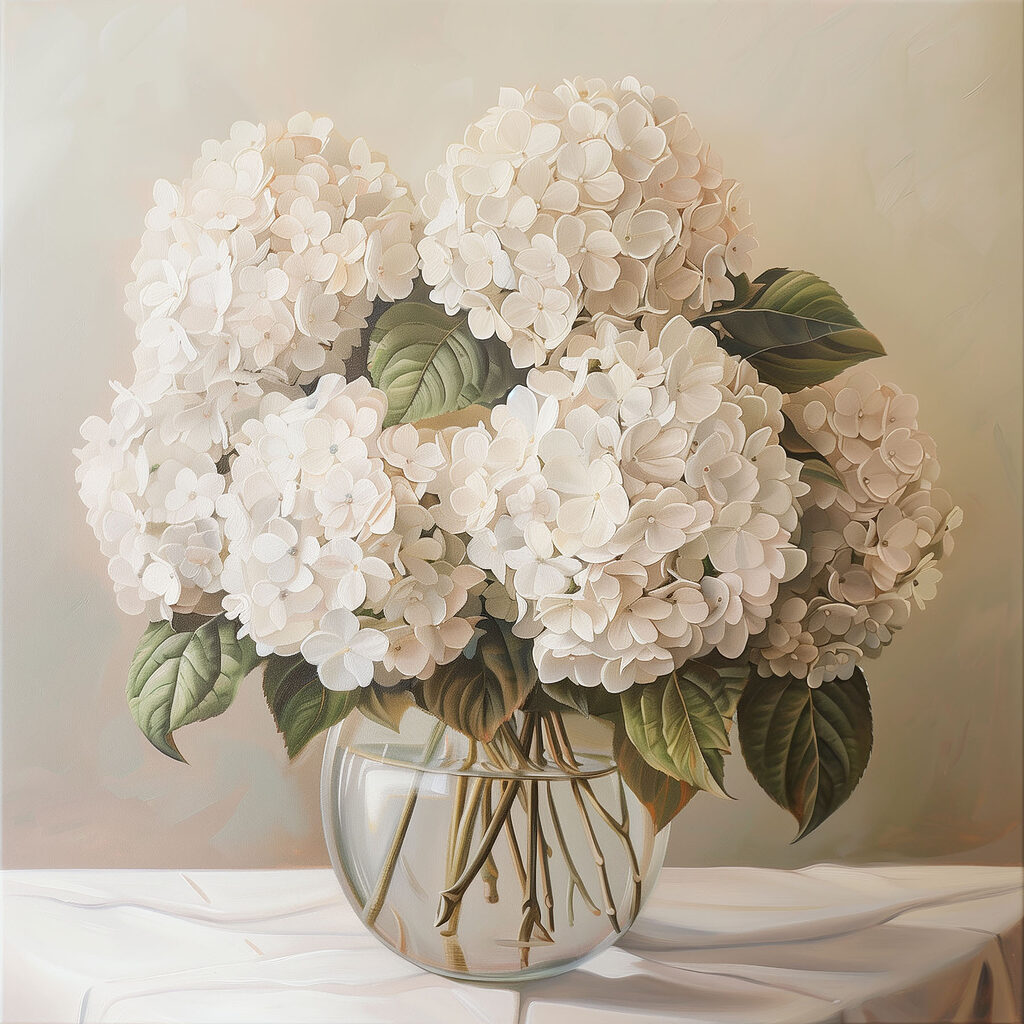 Blütendolden in der Vase — ganzes Design