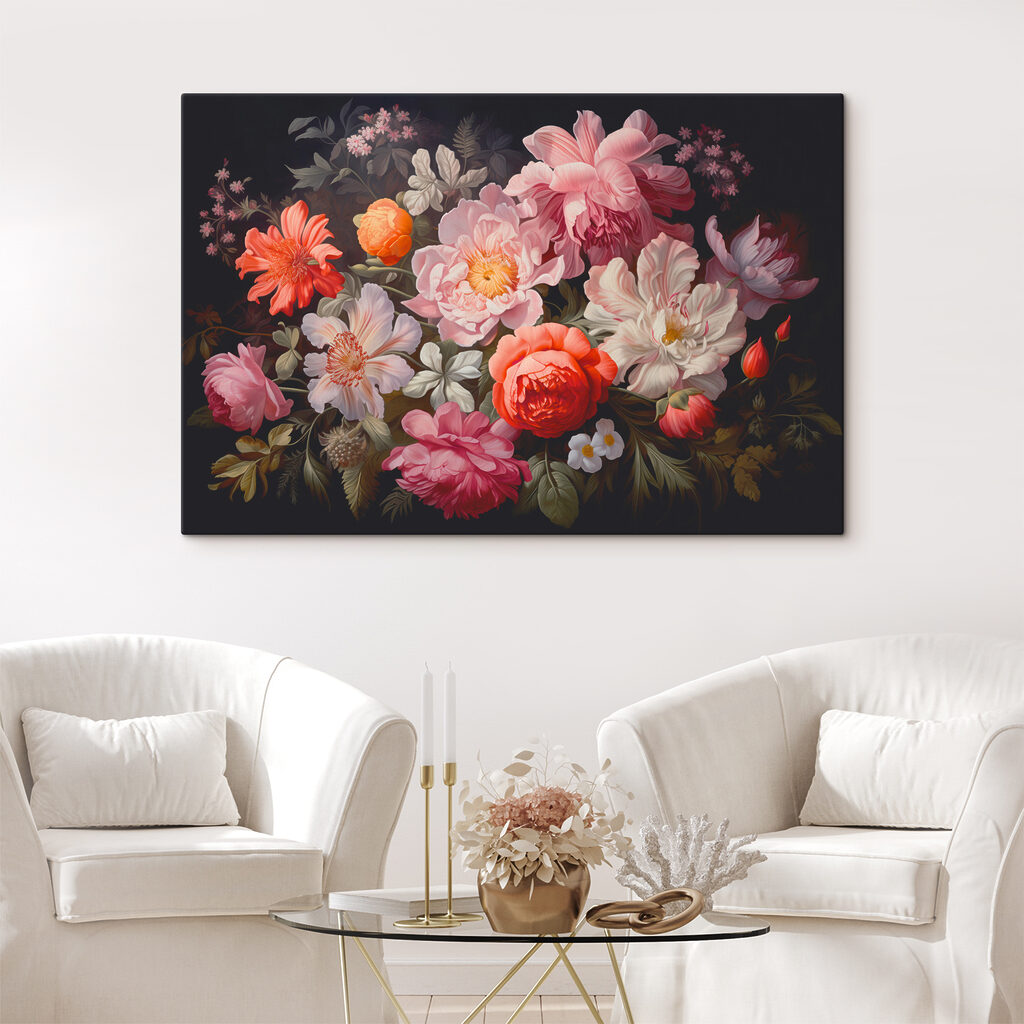 Blumenstrauß auf Schwarz — Interieur 1