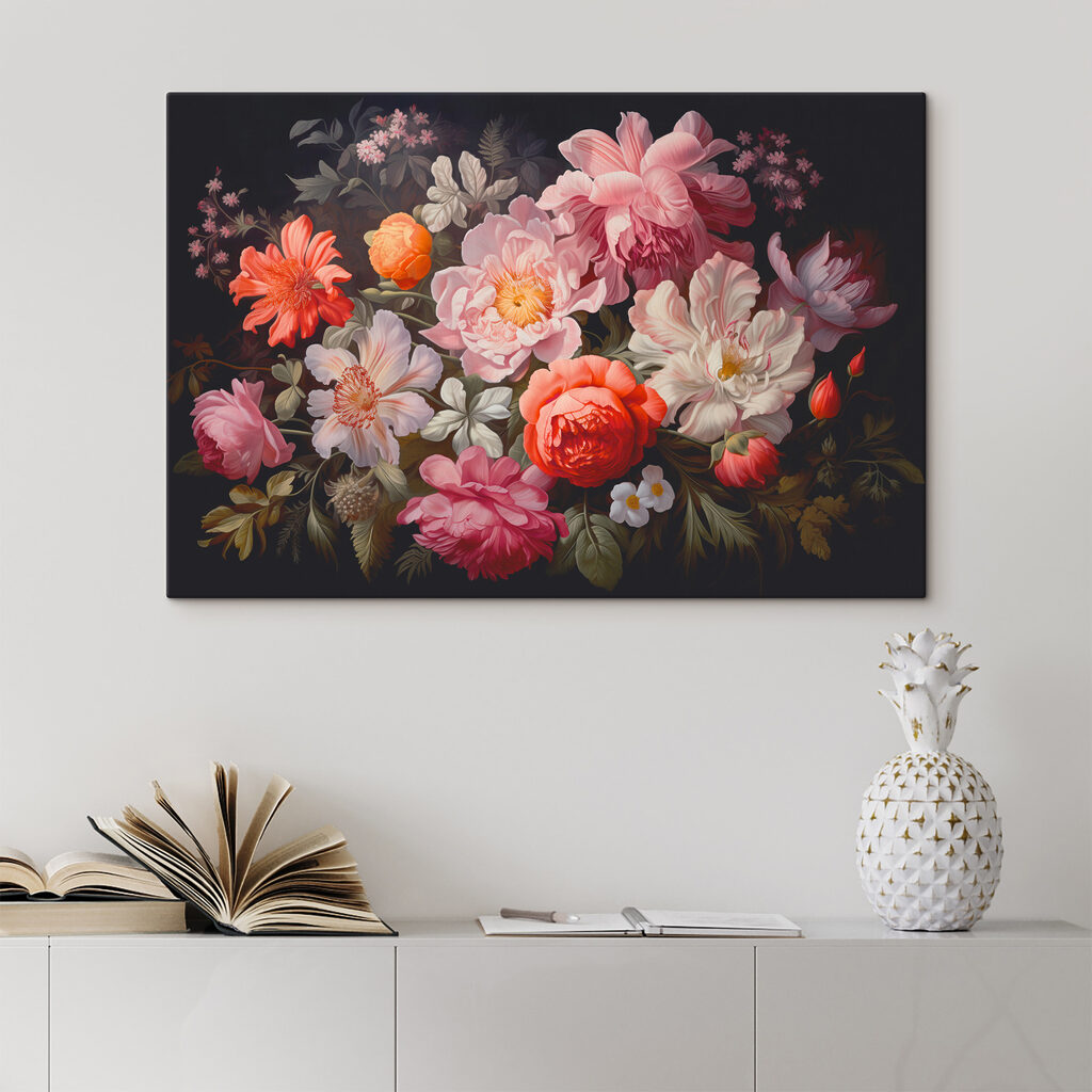Blumenstrauß auf Schwarz — Interieur 2