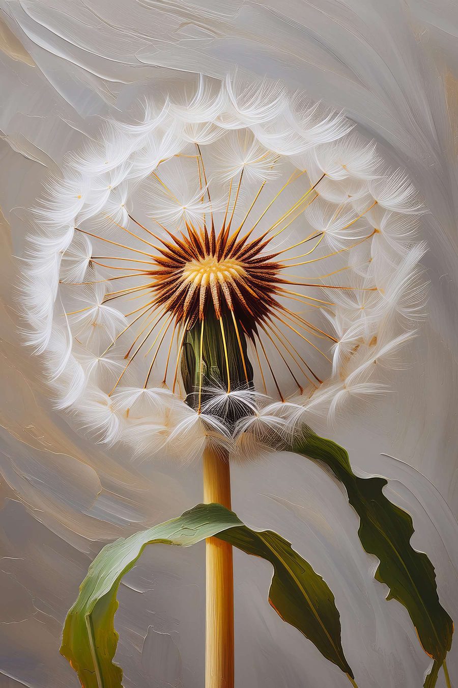Pusteblume auf langem Stiel — ganzes Design