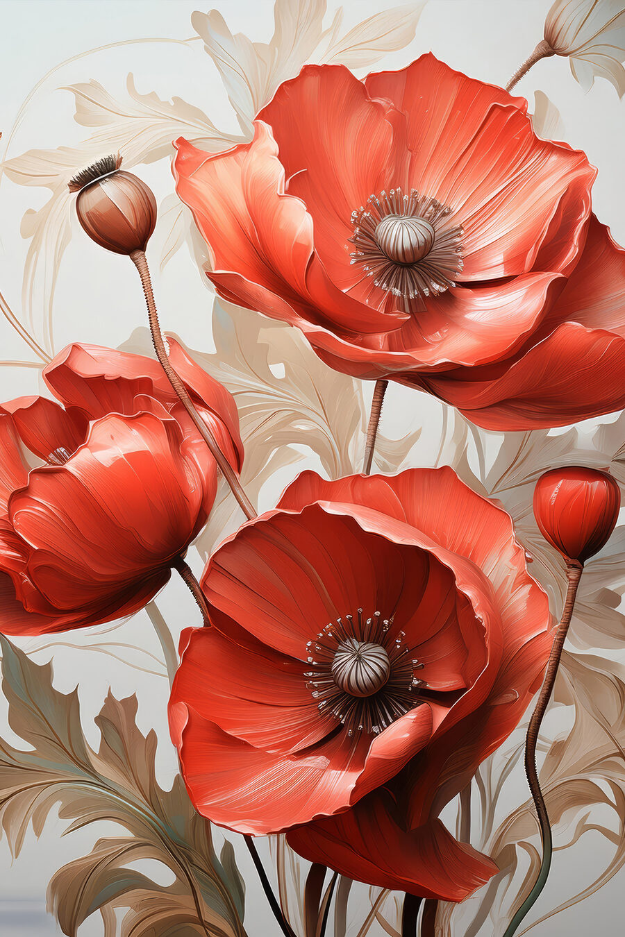 Leuchtend roter Mohn — ganzes Design