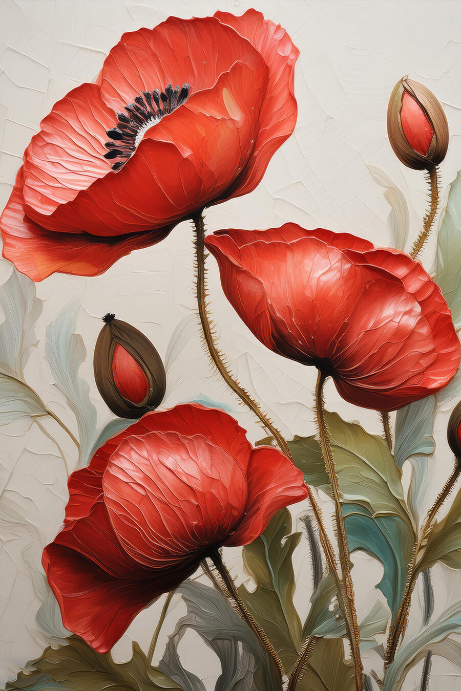 Rote Mohnblüten — ganzes Design