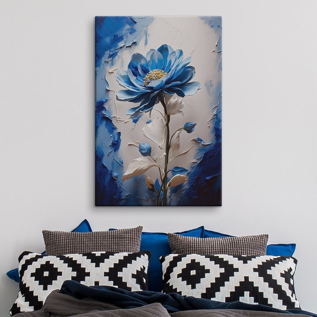 Blaue Blume, weiße Blätter — Interieur 2