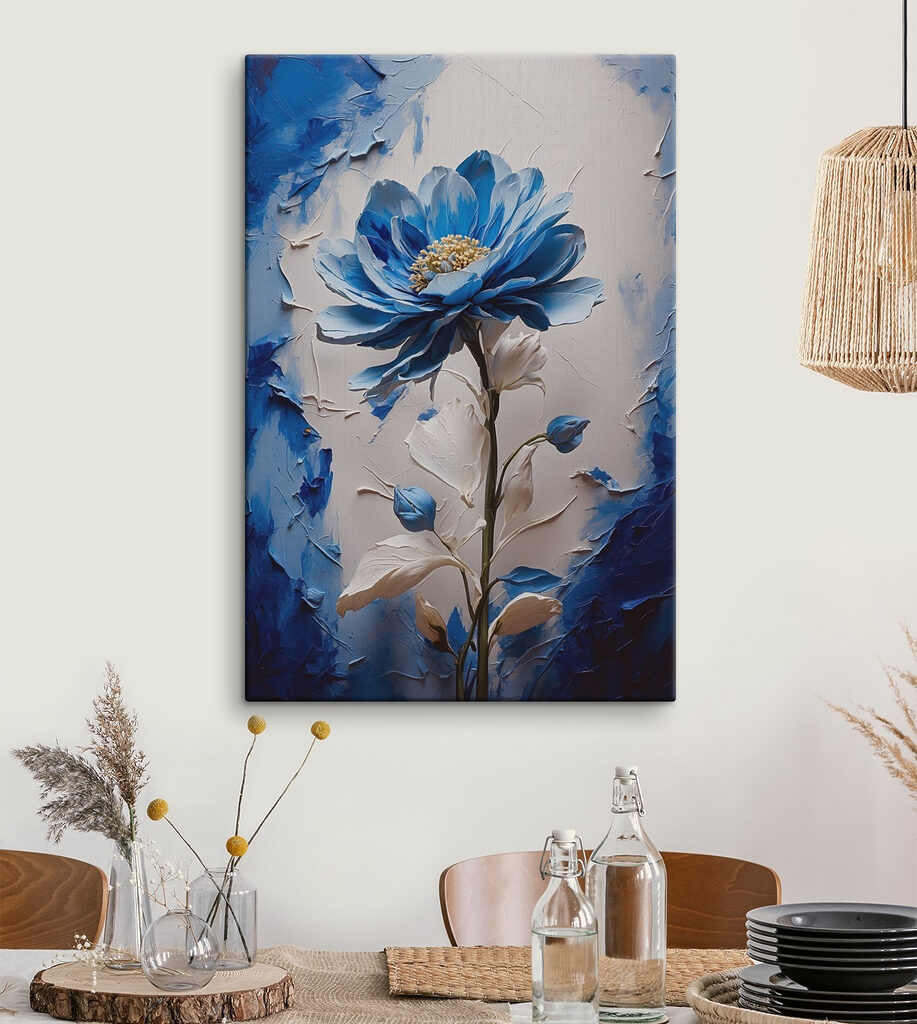 Blaue Blume, weiße Blätter — Interieur 3