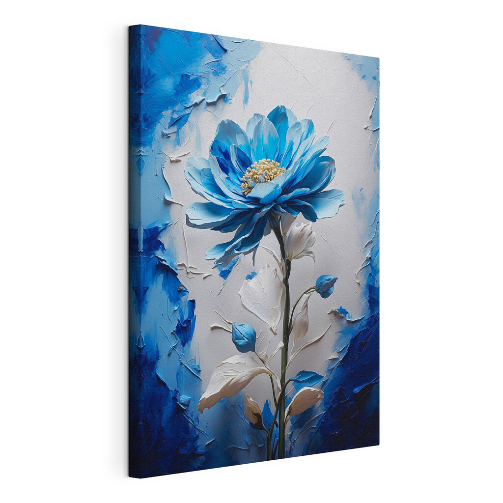 Blaue Blume, weiße Blätter — Produktansicht