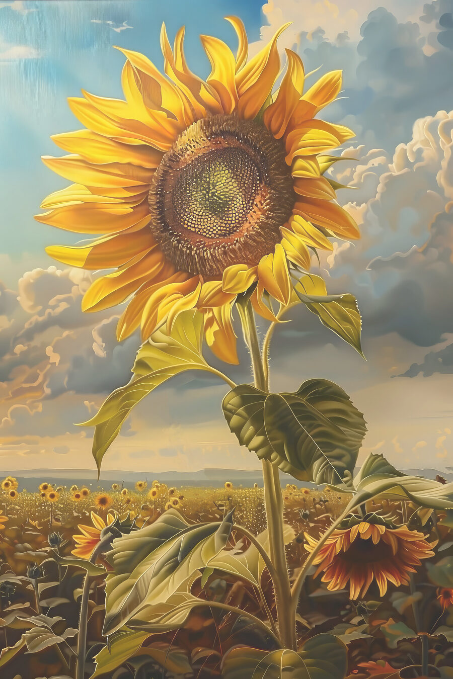 Sonnenblume im Feld — ganzes Design