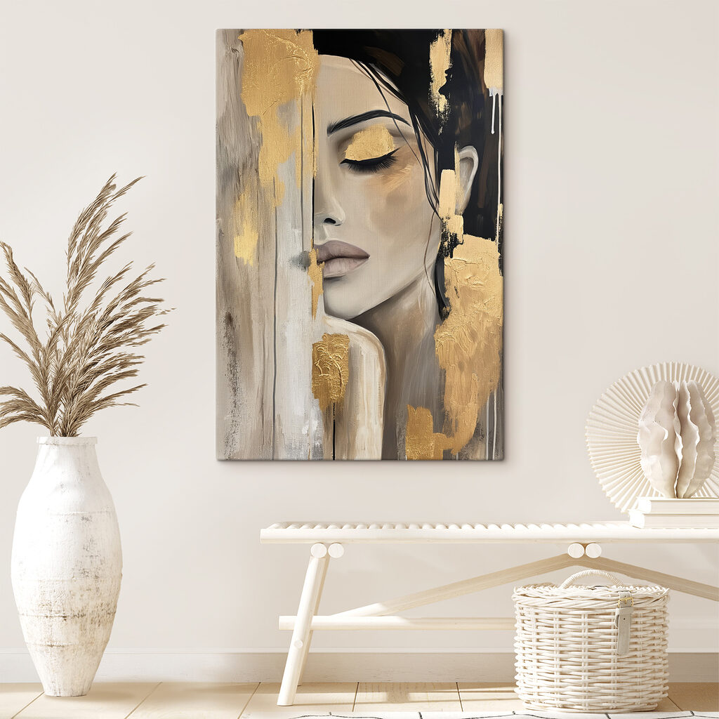 Blick in Goldtönen in einem Interieur