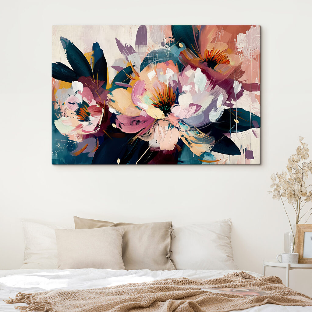 Blüten zwischen Farbbahnen — Interieur 1