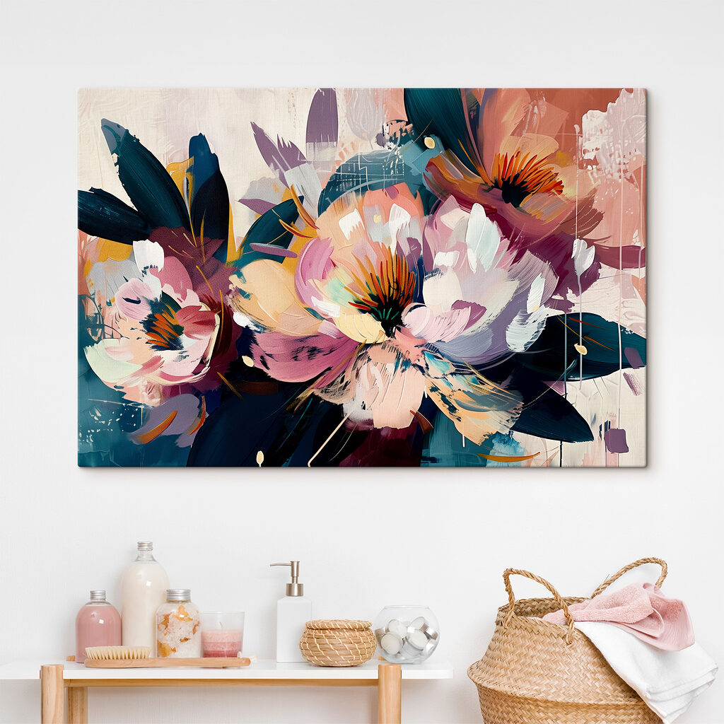 Blüten zwischen Farbbahnen — Interieur 3