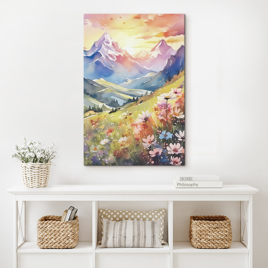 Blumenwiese vor der Bergkette — Interieur 2