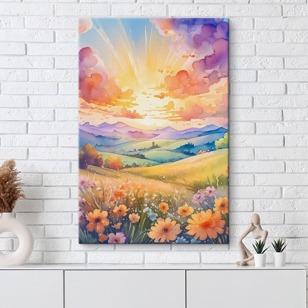 Sonnenaufgang über Blumenfeldern — Interieur 2