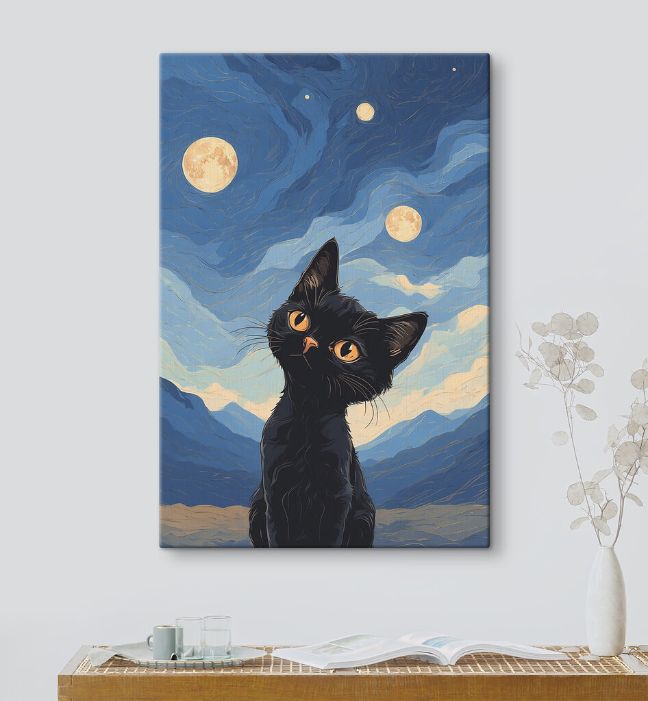 Kätzchen blickt zum Mond — Interieur 3