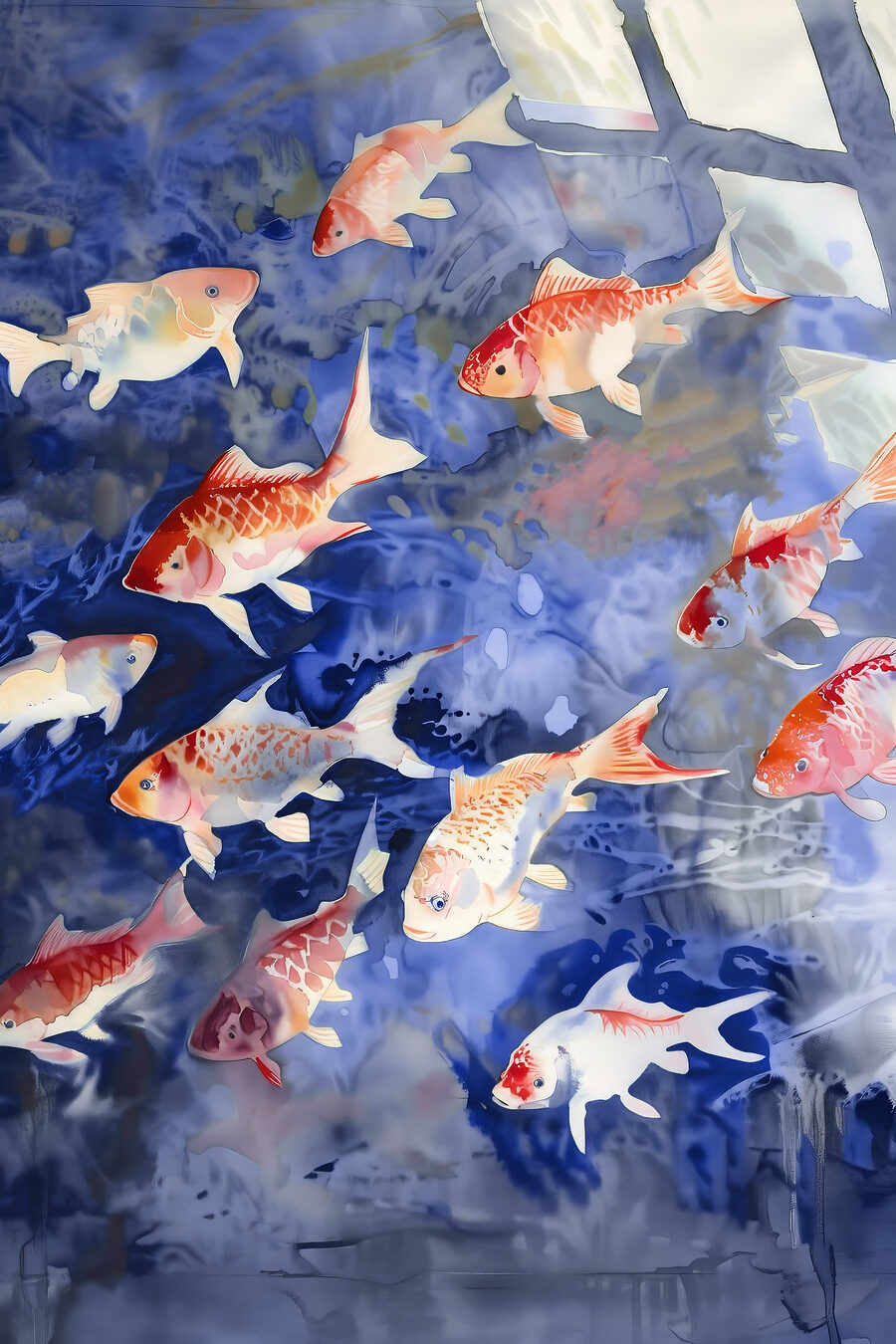 Schwimmende Fische — ganzes Design