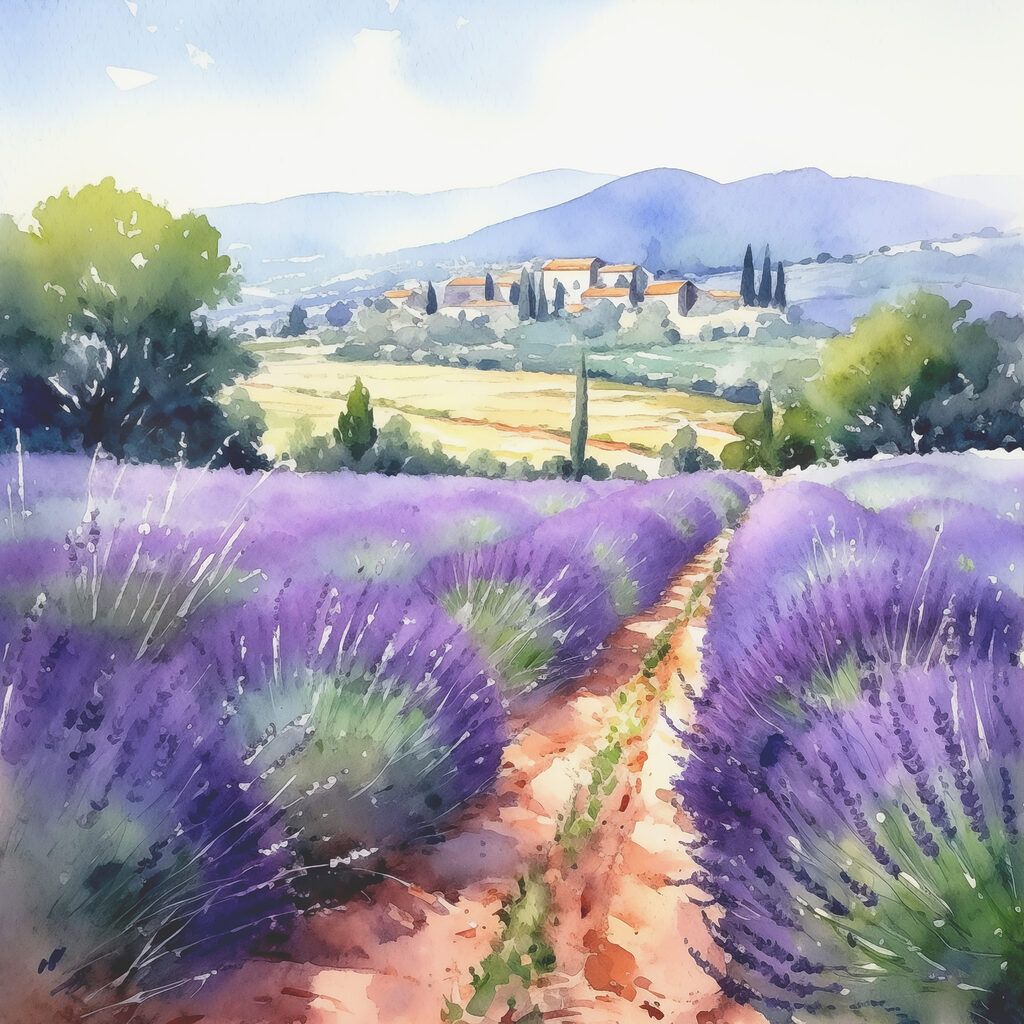 Weg durch Lavendel — ganzes Design
