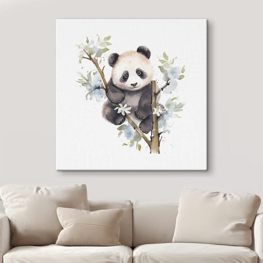 Panda zwischen weißen Blüten — Interieur 1