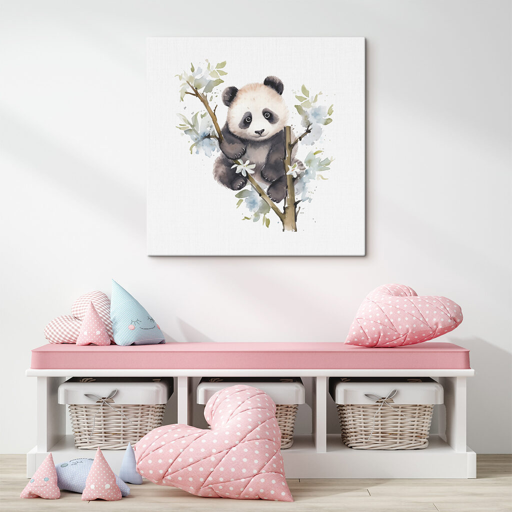 Panda zwischen weißen Blüten — Interieur 2