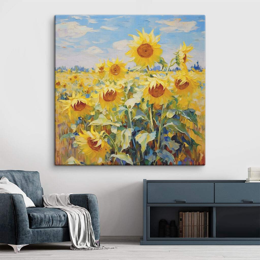 Sonnenblumen unter blauem Himmel — Interieur 1