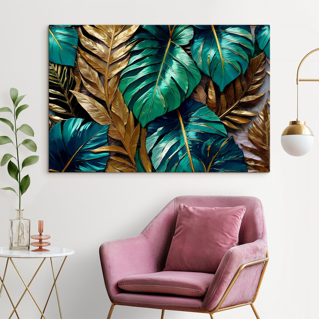 Tropenblätter in Goldtönen — Interieur 2