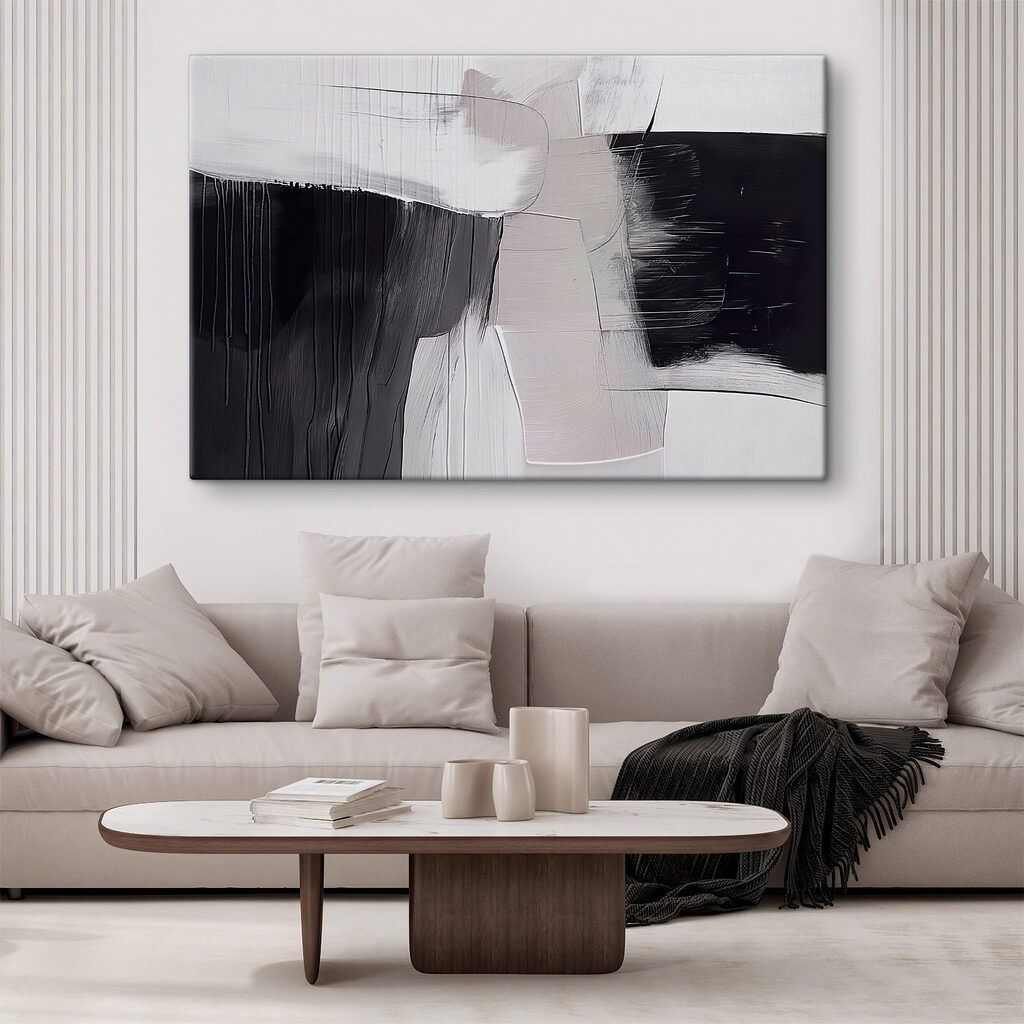 Breite schwarze Striche in einem Interieur