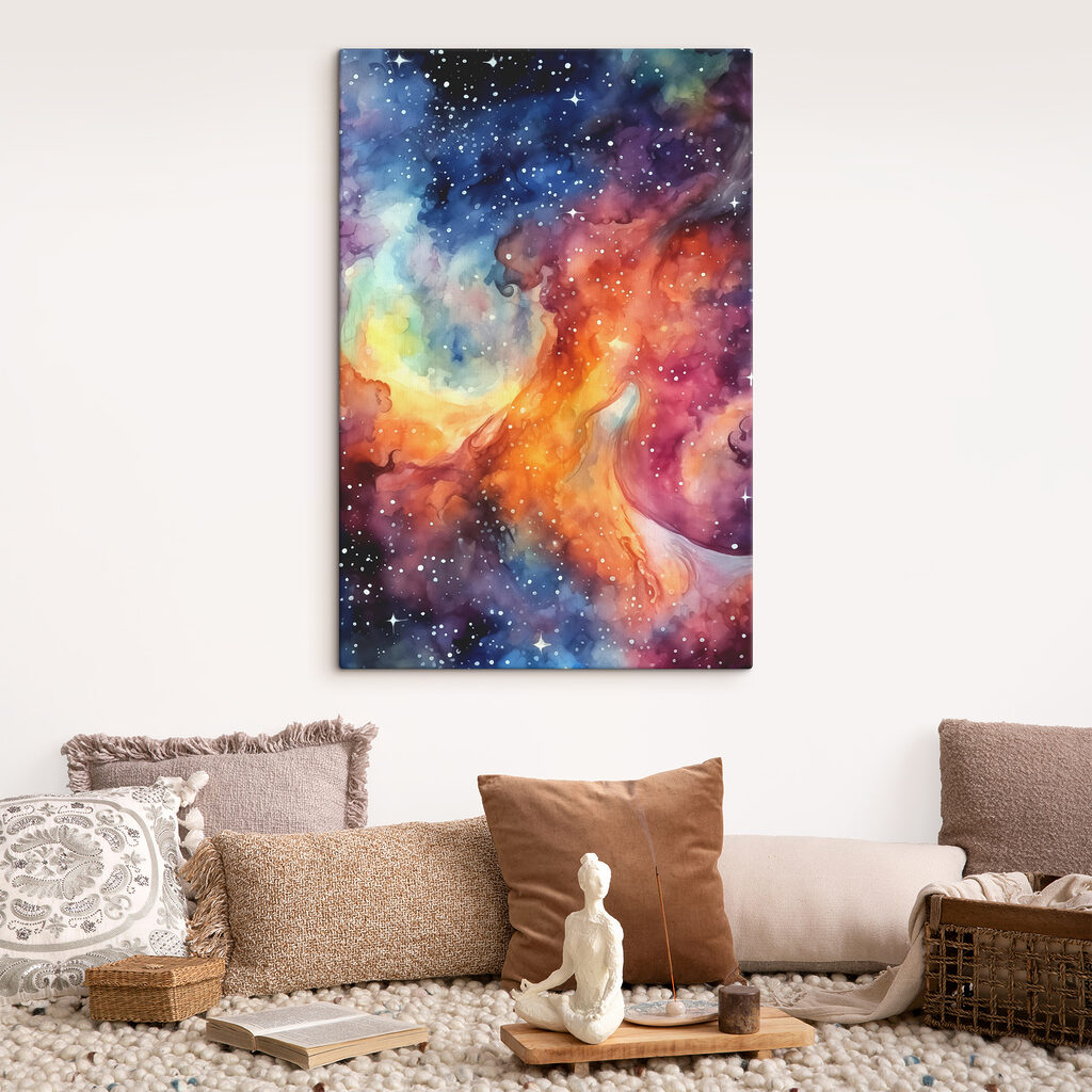 Sternenwolke voller Feuer in einem Interieur