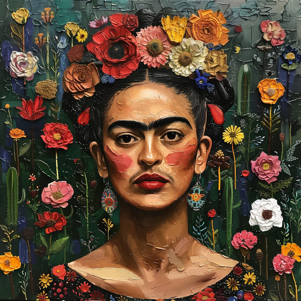 Frida im Blumengarten — ganzes Design