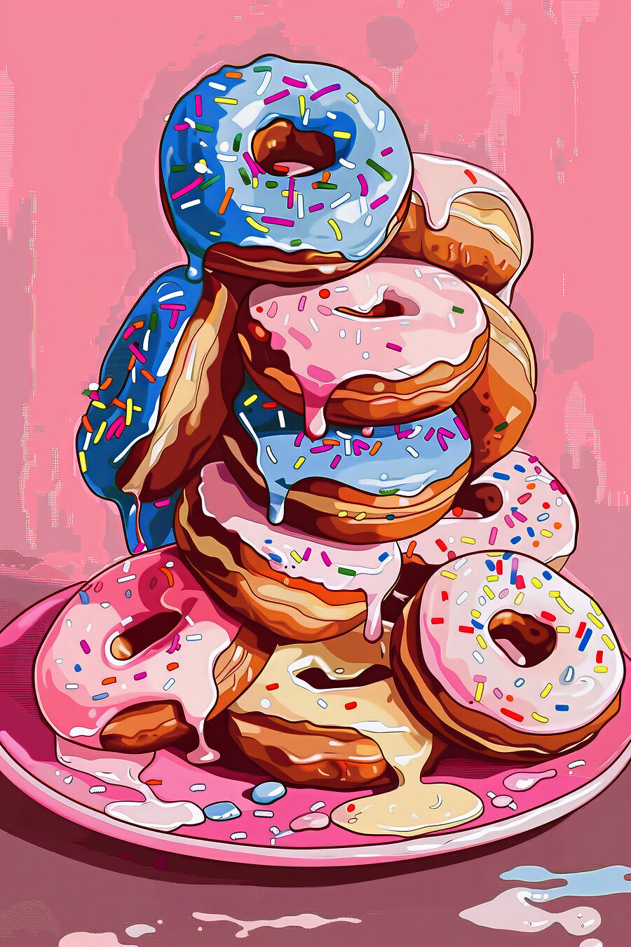 Gestapelte Donuts — ganzes Design