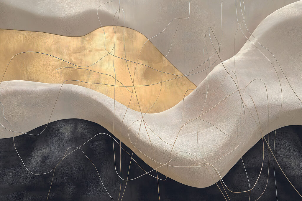 Linien über welligem Grau — ganzes Design