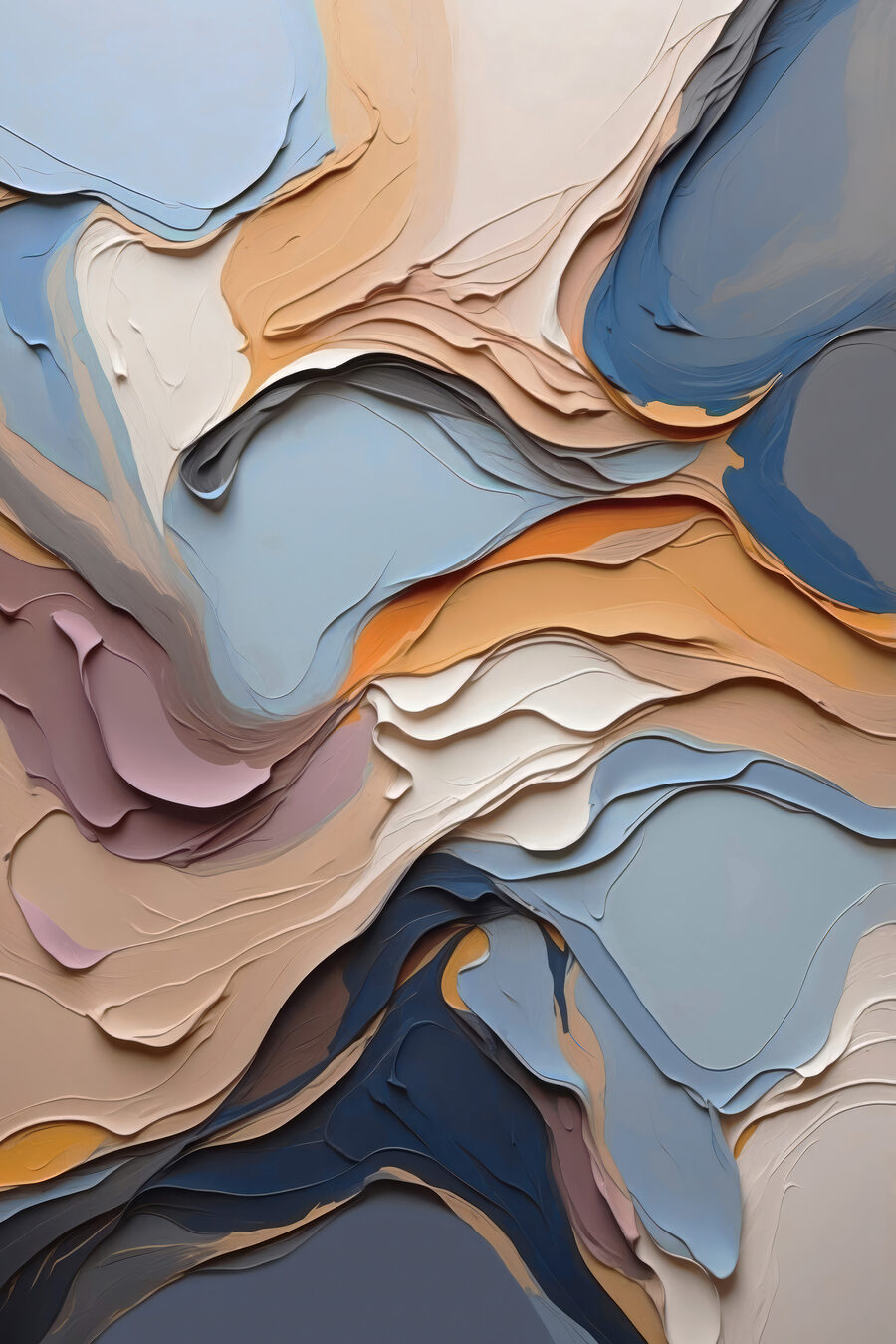 Pastell trifft Tiefblau — ganzes Design