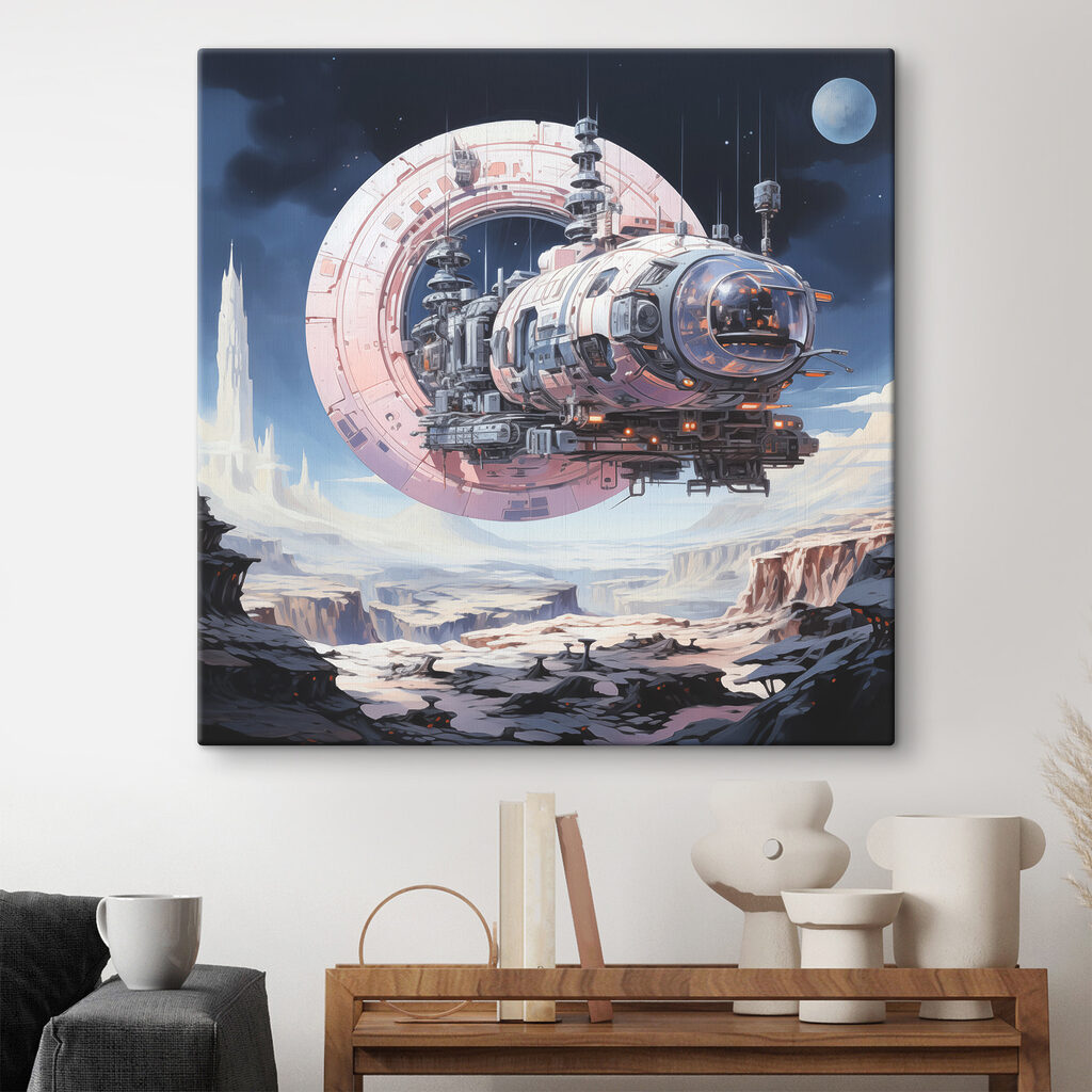 Raumschiff über einer Eiswelt — Interieur 1
