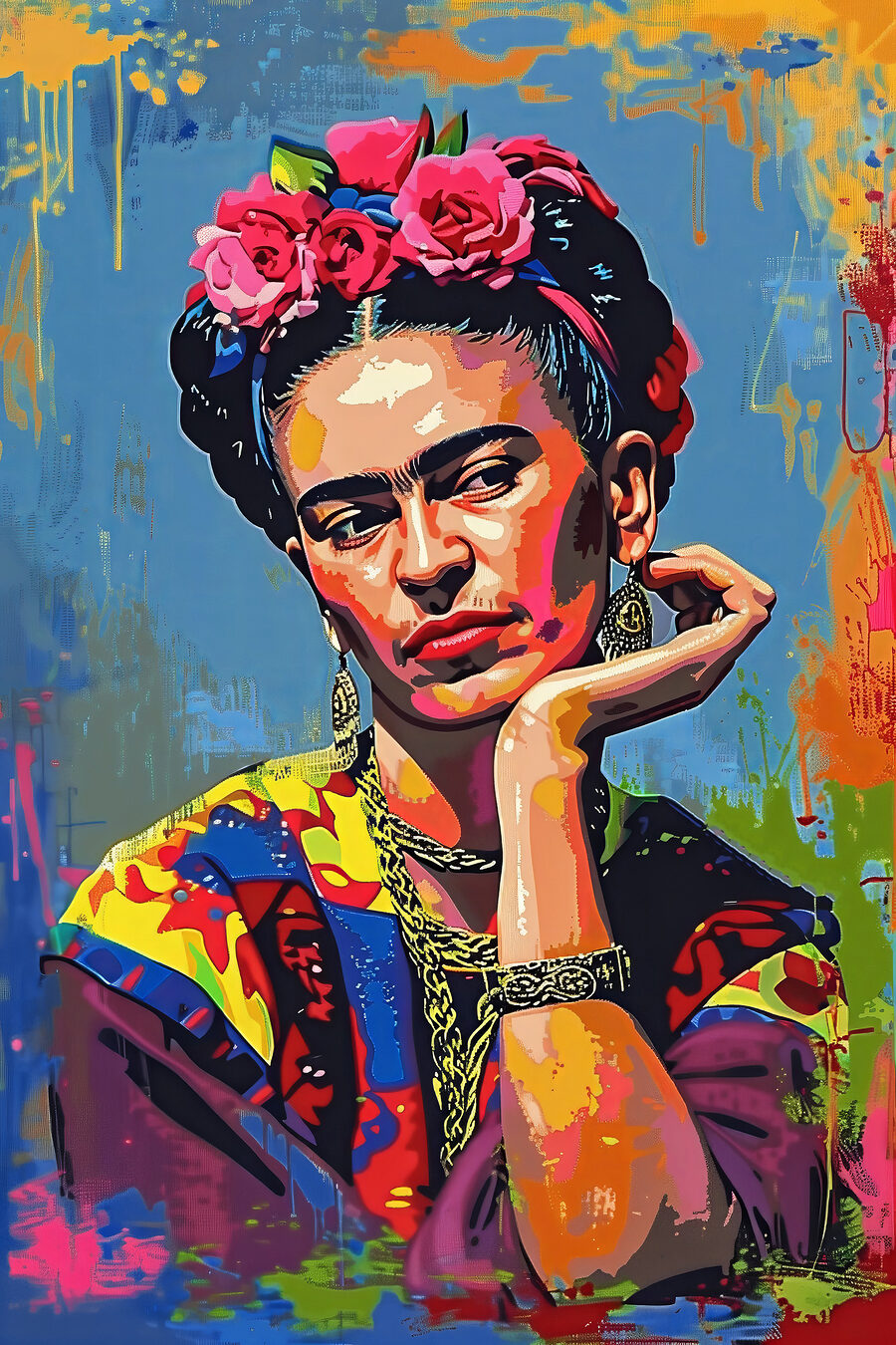 Frida mit aufgestütztem Kinn — ganzes Design