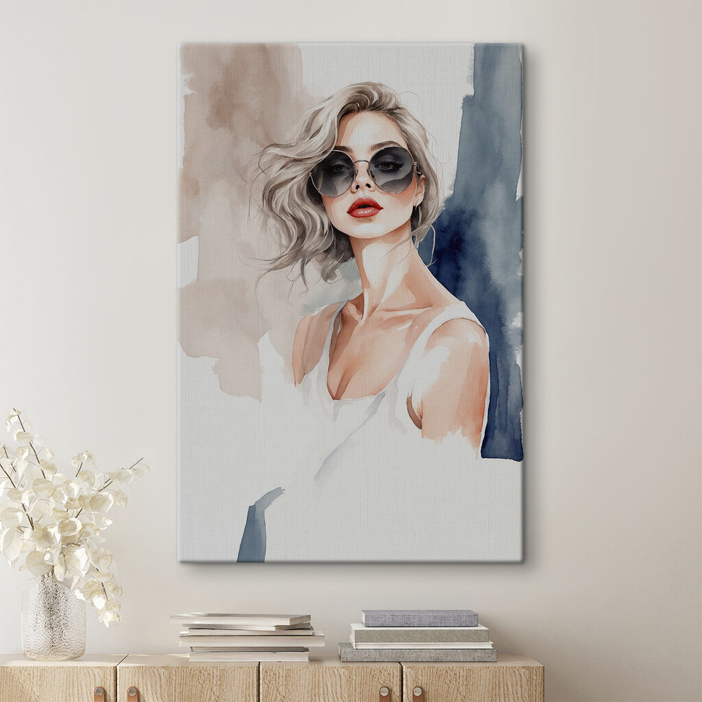 Sonnenbrille in zartem Aquarell — Interieur 1