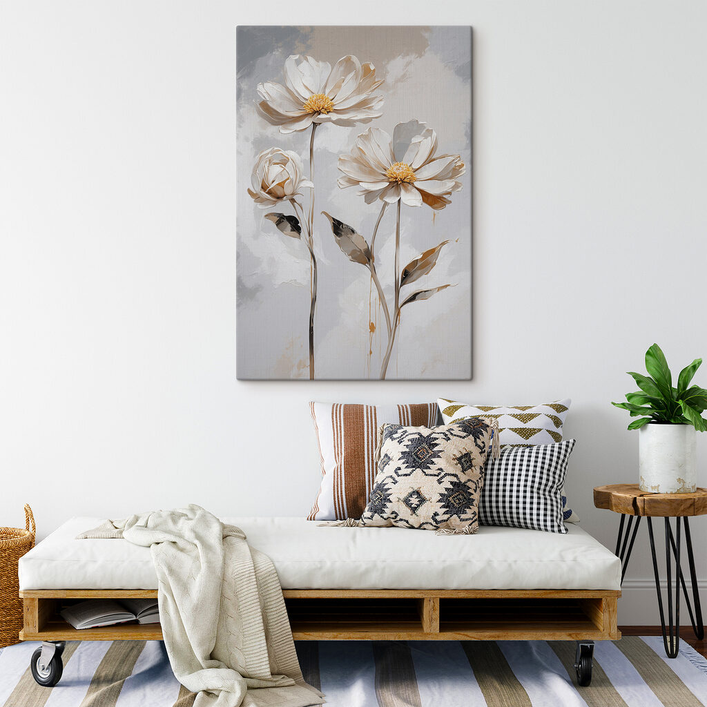 Zwei Blüten in Sandtönen — Interieur 2