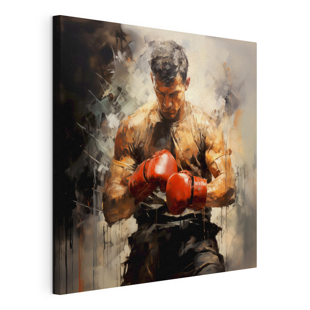 Boxer in warmen Schatten, gespannte Leinwand mit umlaufender Kante