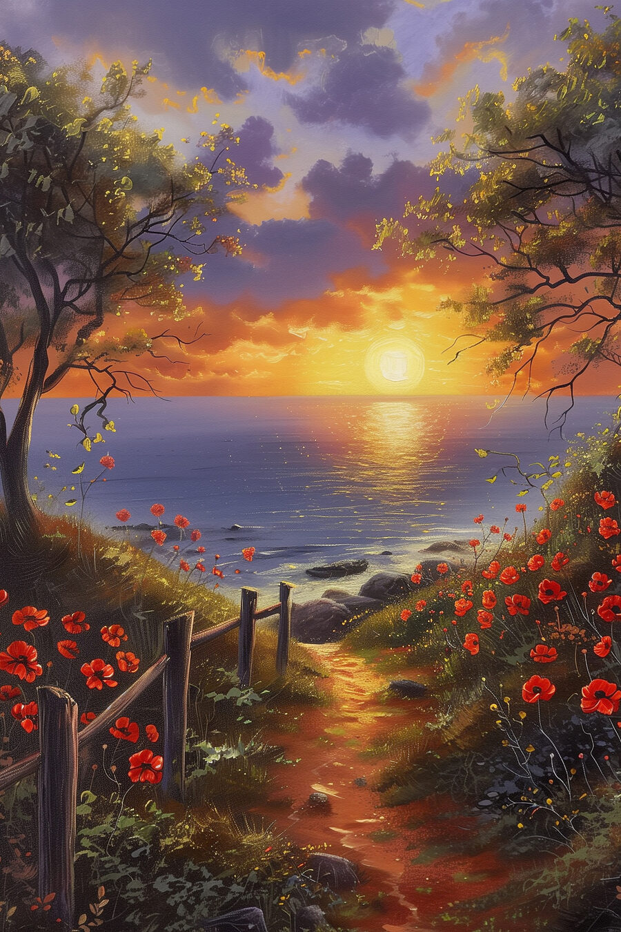 Blumenweg in der Abendsonne — ganzes Design