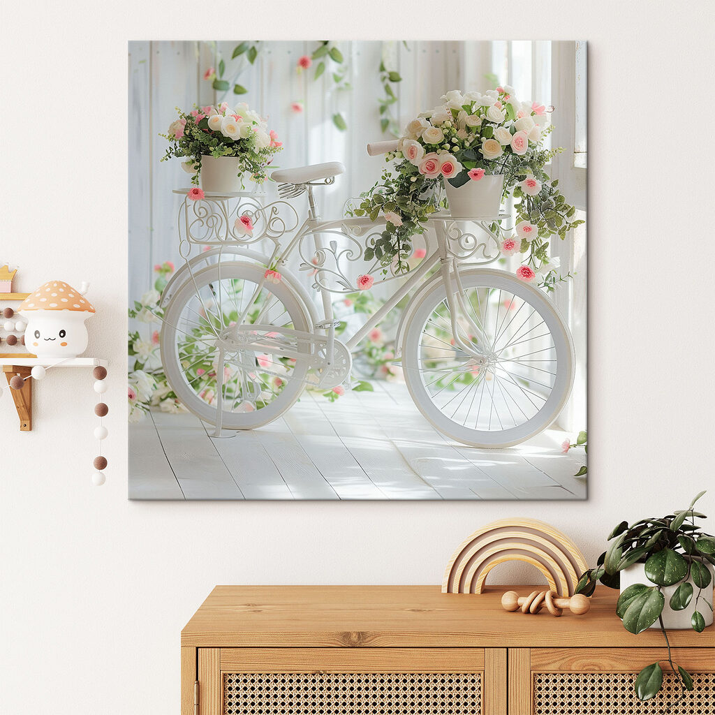 Fahrrad voller rosa Blüten — Interieur 2