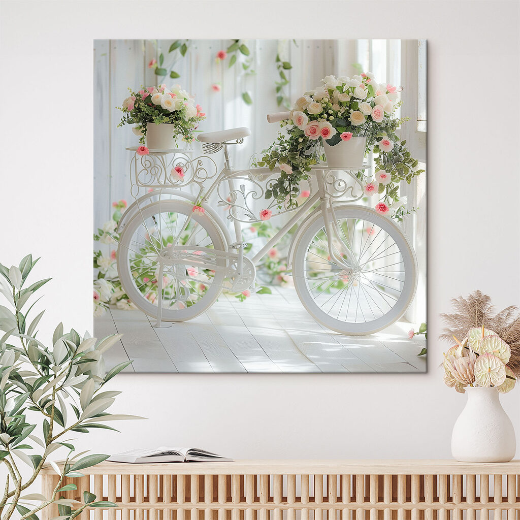Fahrrad voller rosa Blüten — Interieur 1