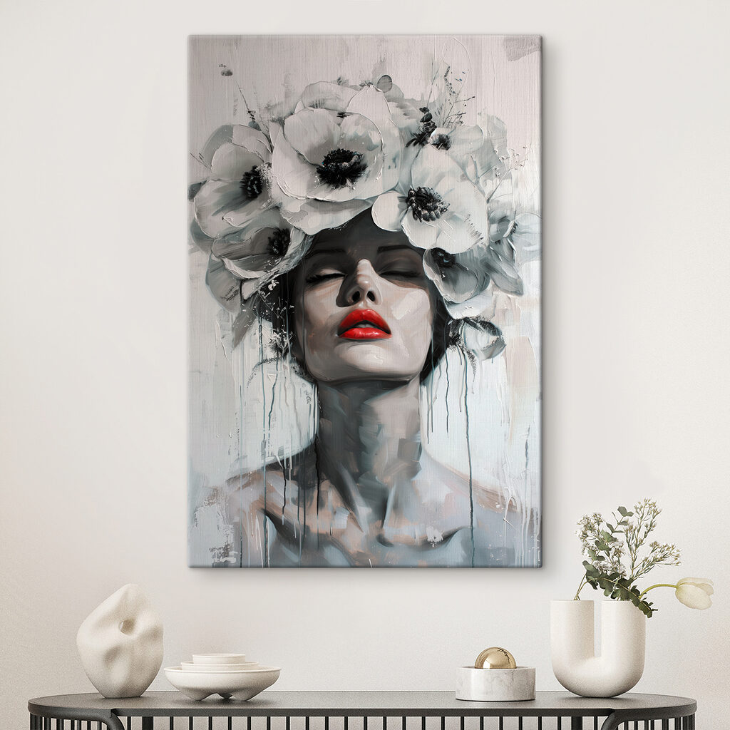 Rote Lippen, weiße Blüten — Interieur 2