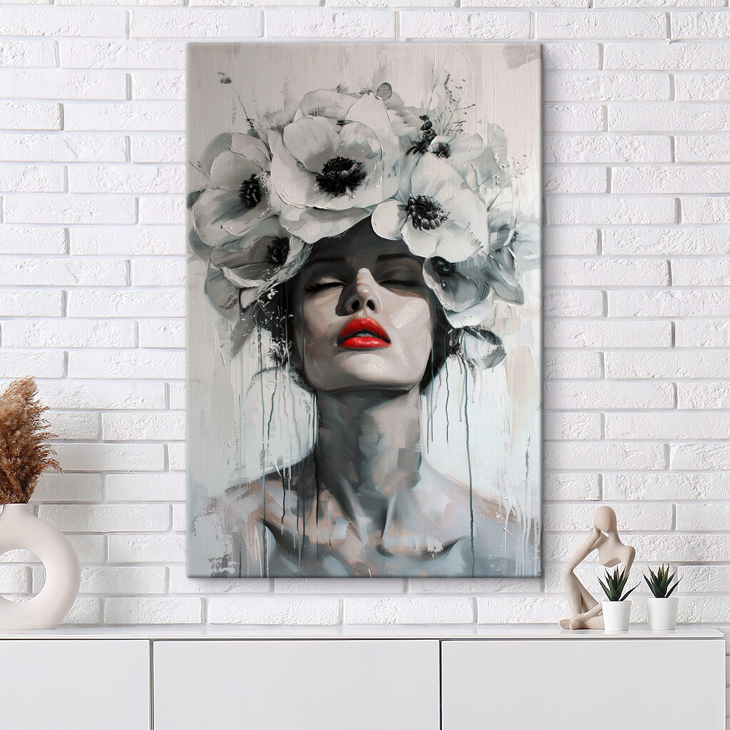 Rote Lippen, weiße Blüten — Interieur 3
