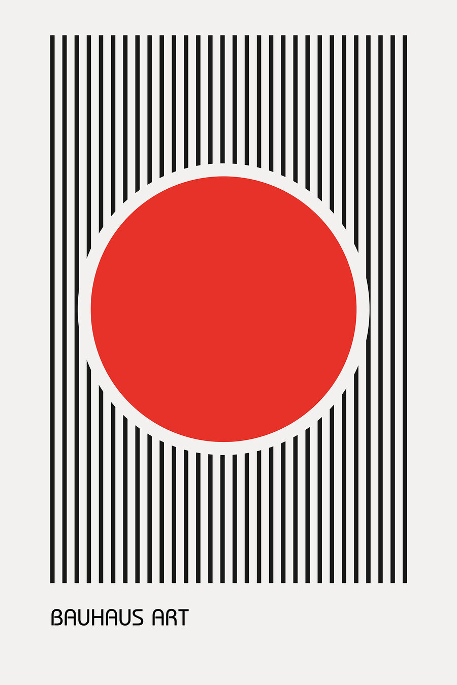 Roter Kreis vor Linien — ganzes Design