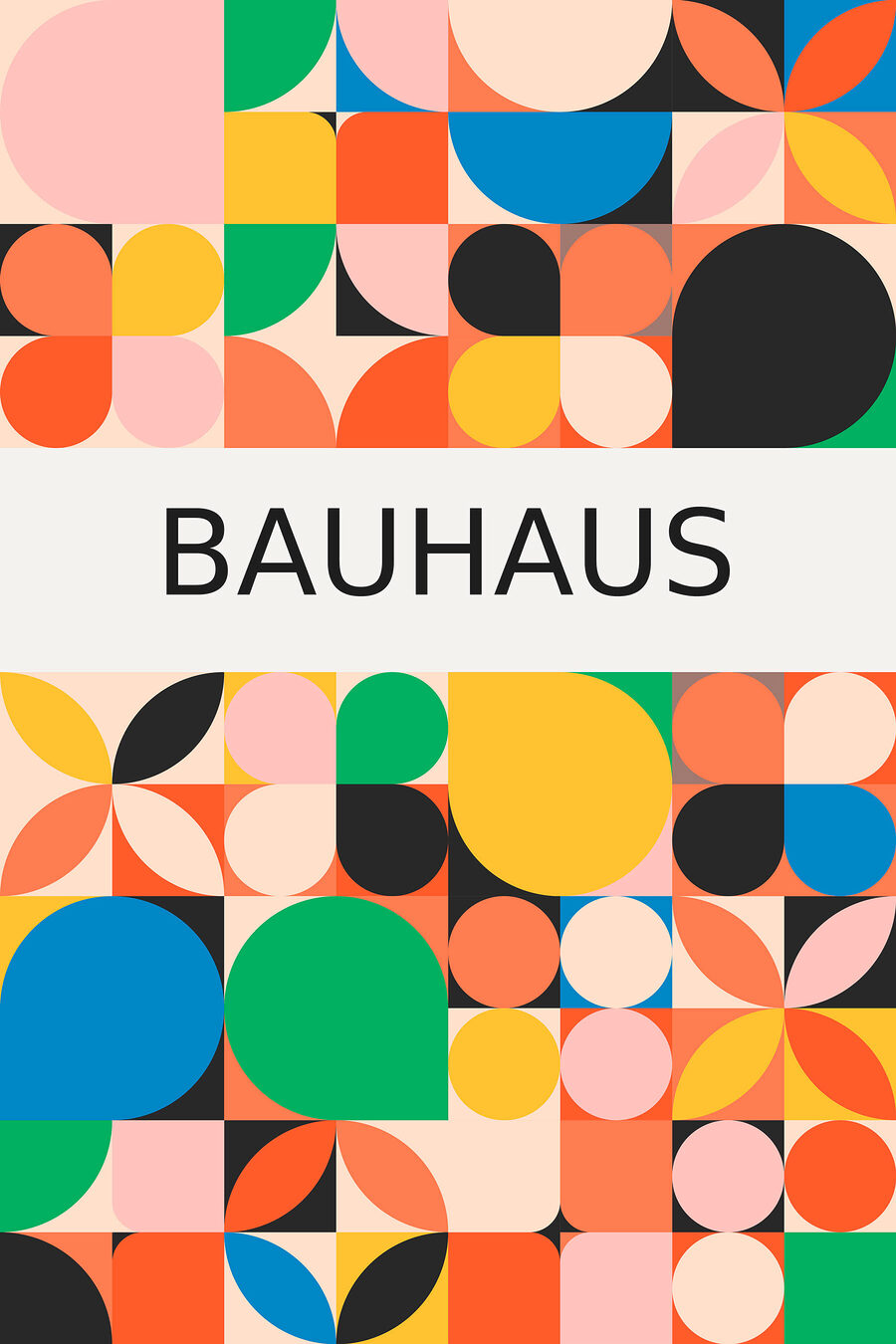 Bauhaus in fröhlichen Viertelkreisen — ganzes Design
