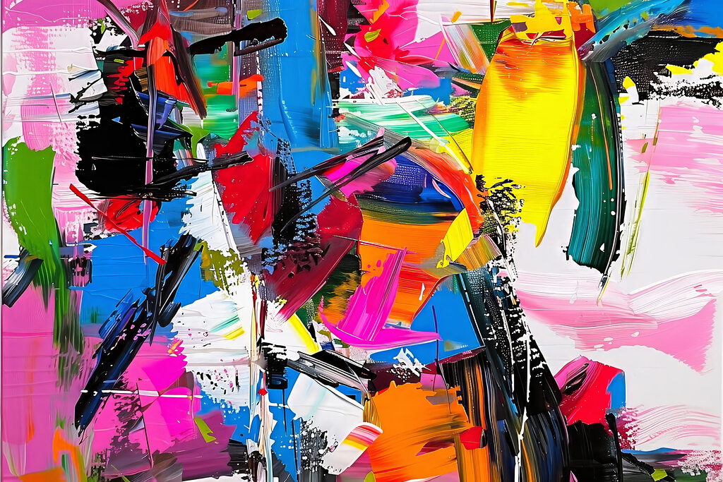 Kräftige Striche in Neonfarben — ganzes Design